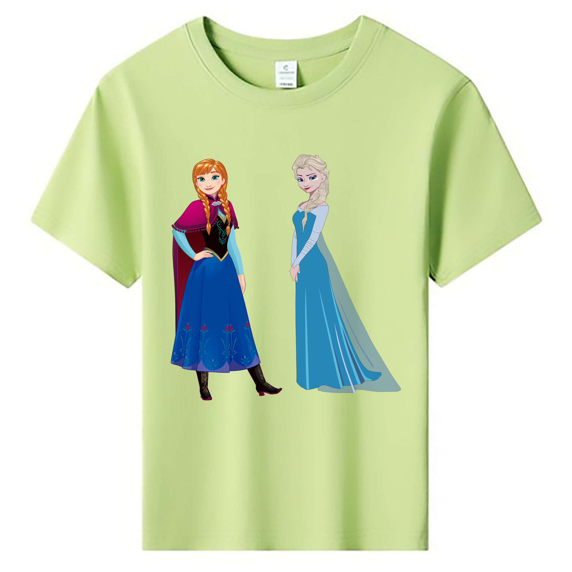 （画像用） アナと雪の女王 アンナ エルサ Frozen Anna Elsa 綿100％キッズTシャツ（フロントプリント）